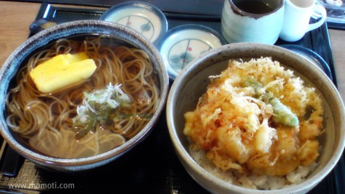 北海道そば幻庵の海鮮かき揚げ丼セット